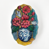Bouquet in Spherical Vase | Wall Sculpture in Wall Hangings by Studio DeSimoneWayland. Item made of canvas & ceramic compatible with boho and art deco style