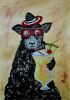 La oveja negra disfrutando | Oil And Acrylic Painting in Paintings by Elena Parau. Item made of paper works with contemporary & country & farmhouse style