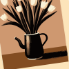 White Tulips and Coffee Pot Art Print | Prints in Paintings by Paul Manwaring Fine Art Prints. Item composed of paper in contemporary or country & farmhouse style