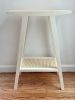 Caned Side Table: Bleached Maple | Tables by CraftsmansLife: Donald DiMauro Woodwork & Design. Item made of maple wood