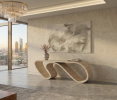 Surge Console In Travertine Marble | Console Table in Tables by Neal Aronowitz. Item made of marble compatible with boho and minimalism style
