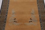 Rug & Kilim’s Chinese Art Deco Runner Rug, Brown with Greek | Area Rug in Rugs by Rug and Kilim