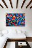 Dancing Butterflies | Oil And Acrylic Painting in Paintings by Nathalie D Gribinski. Item made of canvas compatible with mid century modern and contemporary style