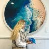 Gemstone Artworks: Wonderland, Flamingos and Laguna Beach | Oil And Acrylic Painting in Paintings by ANTUANELLE | Oliver Brown Cafe in Zetland. Item made of canvas