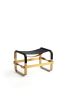 Set Chaise Longue and Footstool, Brass Steel & Leather | Chaise Lounge in Couches & Sofas by Jover + Valls. Item composed of brass & leather