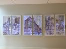 Invisible Cities- The Parkway Series | Drawings by Maria Schneider Arte | Park Towne Place - North Tower in Philadelphia. Item made of synthetic