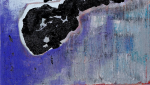 Midnight Mountain Moon Vista - Tokyo Echoes Painting | Oil And Acrylic Painting in Paintings by Jacob von Sternberg Large Abstracts. Item made of canvas with synthetic