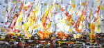 Abstract regatta 3. | Oil And Acrylic Painting in Paintings by IRYNA KASTSOVA. Item made of canvas compatible with contemporary style