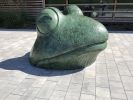 Big Frog | Public Sculptures by Jim Sardonis | Vermont Technical College in Randolph. Item composed of stone