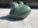 Big Frog | Public Sculptures by Jim Sardonis | Vermont Technical College in Randolph. Item composed of stone