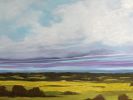 Distant Meadow - Impressionist Landscape painting | Oil And Acrylic Painting in Paintings by Filomena Booth Fine Art. Item made of canvas works with contemporary & modern style