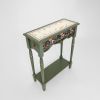 Woodland Console Table with Hand-Painted Mushroom Motif | Tables by Birds and Gardens Inc. Item made of wood works with boho & country & farmhouse style