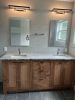 Model #1061 - Custom Double Sink Vanity | Countertop in Furniture by Limitless Woodworking. Item made of maple wood works with mid century modern & contemporary style