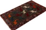 Vintage Gabbeh Tribal rug in Brown with Multicolor Ram | Area Rug in Rugs by Rug and Kilim