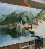 Commissioned Landscape in mixed media small town in Austria. | Paintings by Marilyn Landers
