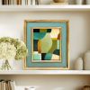 Abstract Oil Painting in Vintage Blue Painted Frame | Oil And Acrylic Painting in Paintings by Suzanne Nicoll Studio. Item composed of wood in minimalism or mid century modern style