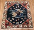 Hand-made Turkish Rug Doormat| 1.10 x 1.11 | Small Rug in Rugs by Wool and Rug. Item made of wool works with boho & contemporary style