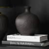 Handcarved black ceramic vase - Olive | Vases & Vessels by ENOceramics. Item made of ceramic works with minimalism & contemporary style