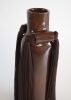 Handmade Ceramic Vase #703 in Brown with Cotton Fringe | Vases & Vessels by Karen Gayle Tinney. Item composed of stoneware in minimalism or contemporary style