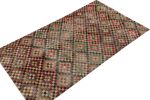 1960s Vintage Turkish Rug in Red, Black and Green Geometric | Area Rug in Rugs by Rug and Kilim