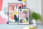 Framed art print set in black plastic frames | Prints by Jilli Darling. Item composed of paper