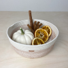 Decorative cotton rope bowl with coloured thread accents | Decorative Bowl in Decorative Objects by Crafting the Harvest. Item made of cotton works with boho & country & farmhouse style