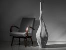 Gray Stone Tall Floor Vase - Skew Series in Bio Concrete | Sculptures by Donatas Žukauskas. Item composed of cement & paper compatible with minimalism and mid century modern style