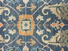 Vintage-Inspired Blue Floral Handcrafted Rug | Area Rug in Rugs by Sitara Rugs. Item composed of wool in contemporary or art deco style
