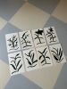 Petite Dark Green Fern Set | Oil And Acrylic Painting in Paintings by Erin Donahue Tice Fine Art. Item made of paper with synthetic