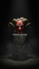 Hand-Carved Crimson Mythological Mask | Decorative Objects by Holzkunst Samuel Meisinger. Item made of wood with wool works with art deco style