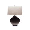 Audrey Japanese Brass Table Lamp | Lamps by Lawrence & Scott. Item composed of linen and ceramic