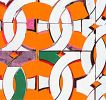 Scent of Water-Orange and white | Oil And Acrylic Painting in Paintings by Margaret Lanzetta. Item composed of canvas & synthetic