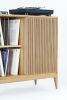 TONN Tall Record player stand, vinyl record storage oak wood | Media Console in Storage by Mo Woodwork | Stalowa Wola in Stalowa Wola