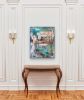 Fading to Illusions Contemporary Oil Abstract | Oil And Acrylic Painting in Paintings by Strokes by Red - Red (Linda Harrison). Item made of canvas with synthetic