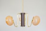 Coronette 3 Chandelier | Chandeliers by Sara Schoenberger. Item composed of brass & glass compatible with minimalism and mid century modern style