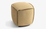 Yukan Modern Cube Pouf with Faux Leather Handle | Ottoman in Benches & Ottomans by LAGU. Item made of wood & fabric compatible with asian and modern style