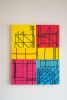 Tres Escalas, Red, Blue and Yellow | Oil And Acrylic Painting in Paintings by Atelier Stumpo. Item composed of canvas and synthetic