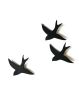 Set Of 3 Black Porcelain Swallows | Wall Sculpture in Wall Hangings by Elizabeth Prince Ceramics. Item composed of ceramic in minimalism or contemporary style