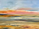 Pink Sunset | Oil And Acrylic Painting in Paintings by Kozyuk Gallery. Item made of canvas works with boho & contemporary style