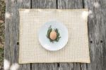 Embroidered Pitaya Yellow Placemat | Tableware by Zuahaza by Tatiana. Item composed of cotton