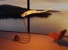 Leaf Sculptural Floor Lamp by Gaea Craft | Lamps by Gaea Craft. Item made of bronze & glass compatible with modern style