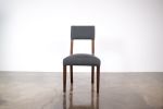 Exotic Wood High-Back Dining Chair Upholstered in Fabric by | Chairs by Costantini Design. Item composed of wood and fabric in contemporary or modern style