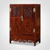 Ming Dynasty Style East Asian Dragon Lattice Wine Cabinet II | Storage by Dynasty Artisan. Item made of wood works with minimalism & contemporary style
