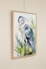 Heron No. 32 : Original Watercolor Painting on Canvas | Paintings by Elizabeth Becker. Item made of canvas works with minimalism & contemporary style