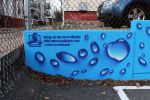 Tate Street basketball court water droplets Mural | Street Murals by Jared Goulette | The Color Wizard