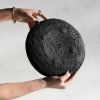 The Brush Series #002: Low Bowl in Black and Cream | Decorative Bowl in Decorative Objects by Carolyn Powers Designs. Item made of concrete with glass works with contemporary & japandi style