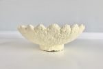 Light Yellow Scalloped Decorative Bowl Paper Mache Material | Decorative Objects by TM Olson Collection. Item composed of paper compatible with country & farmhouse and japandi style