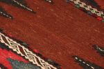 Vintage Afghan Kilim in Rust with Geometric Stripes | Area Rug in Rugs by Rug and Kilim. Item made of wool
