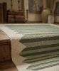 Handwoven Wool Green Stripe Stair Runner Rug | Rugs by Evergreen Carpets. Item made of wool works with boho & minimalism style