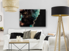 'BLACK ORCHID III' - Epoxy Resin Black and White Abstract | Oil And Acrylic Painting in Paintings by Christina Twomey Art + Design. Item composed of synthetic in minimalism or contemporary style